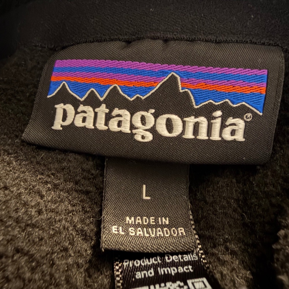 Patagonia Mens Micro D Quarter-Zip Fleece Pullover Black 26176 Size Large - Picture 3 of 8